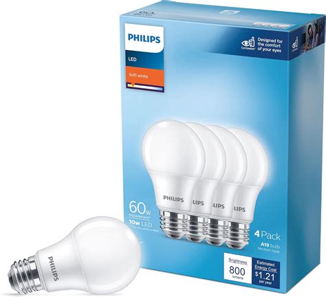 Philips LED Basic Frosted Non Dimmable A19 Light Bulb EyeComfort