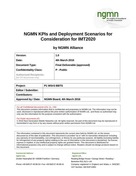 Pdf Ngmn Kpis And Deployment Scenarios For Consideration Pdf