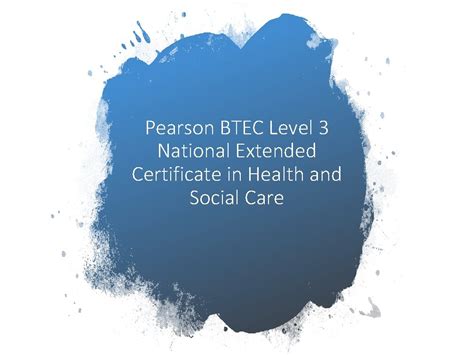 Pearson Btec Level 3 National Extended Certificate In