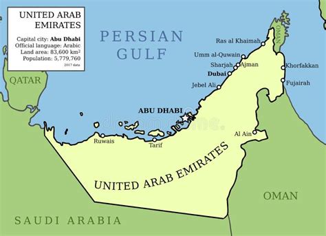 阿拉伯联合酋长国的地图 向量例证 插画 包括有 信息 城市 资本 酋长管辖区 旅行 安排 聚会所 114779666