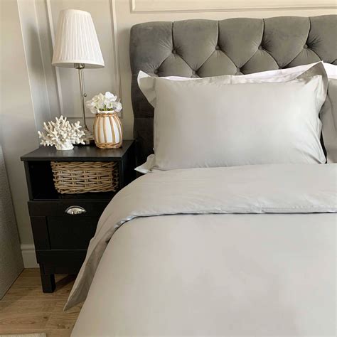 Luxury Plain Silver Bedding 500 Thread Count Bed Linen Bedeck Home