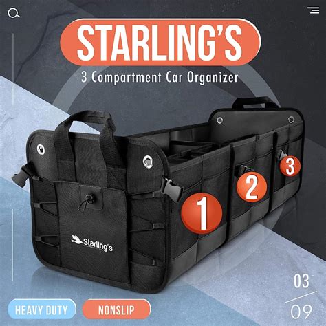 Starling’s Car Trunk Organizer – Durable Storage SUV Cargo Organizer ...