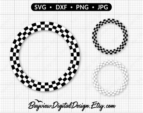 Checkered Border Cut File Check Svg Checkerboard Printable Check