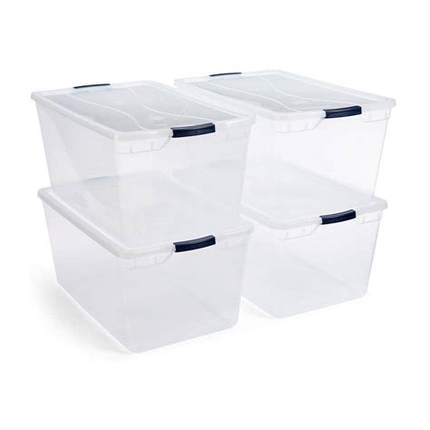 Rubbermaid Cleverstore 95 Qt Latching Plastic Storage Container And