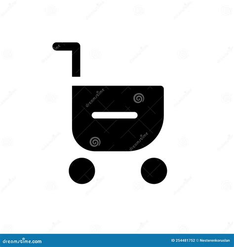 Remove Item From Shopping Cart Black Glyph Ui Icon Stock Vector