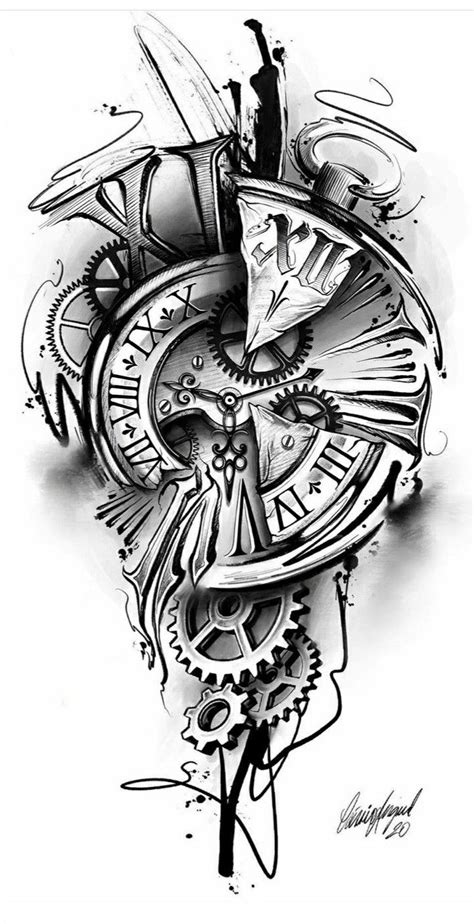 Pin by Lalli Nelli on Bússola Relógio Clock tattoo design Clock