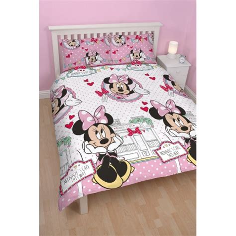 Disney Minnie Mouse Cafe Rotary Double Bed Duvet Quilt Cover Set