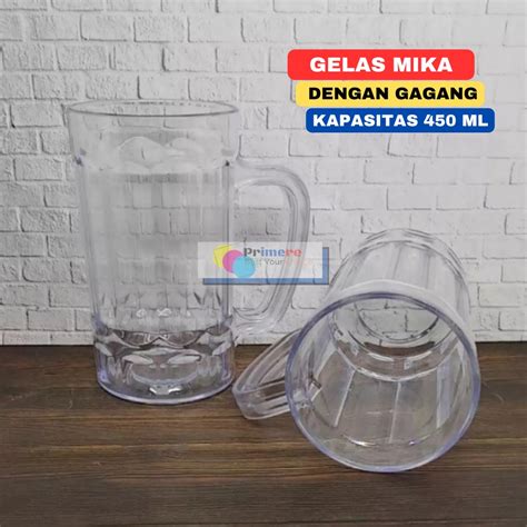 Jual Gelas Plastik Bening Gagang 450 Ml Ecer Gelas Mika Besar Murah