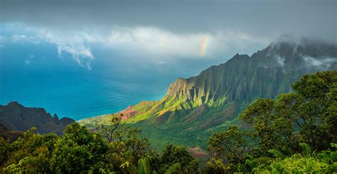 Hawaii Kauai Pacific Ocean Clouds Mountains 4k Wallpaper,HD Nature ...