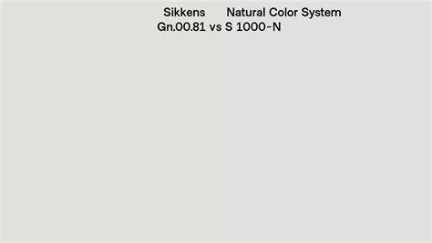 Sikkens Gn 00 81 Vs Natural Color System S 1000 N Side By Side Comparison