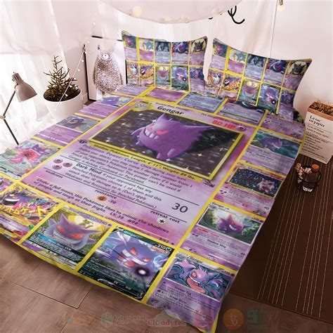 Anime Pokemon Gengar Cards Custom Bedding Set Hot Sale 2025