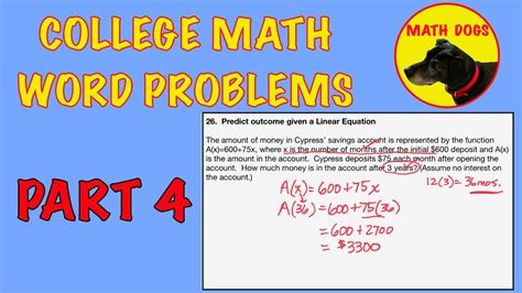 COLLEGE ALGEBRA WORD PROBLEMS Part 4 YouTube