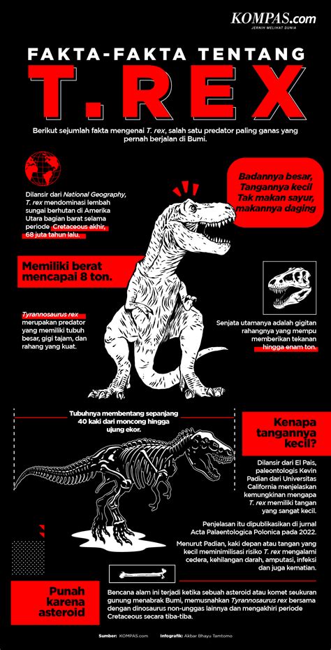 Infografik Beberapa Fakta Mengenai Tyrannosaurus Rex