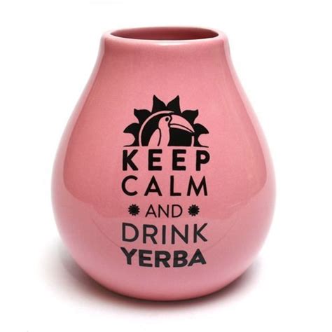 Matero ceramiczne Różowe Keep Calm Yerba mate naczynko 350ML