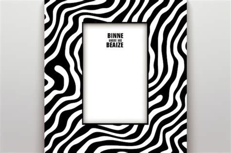 Premium AI Image A Black And White Zebra Print Frame With A White