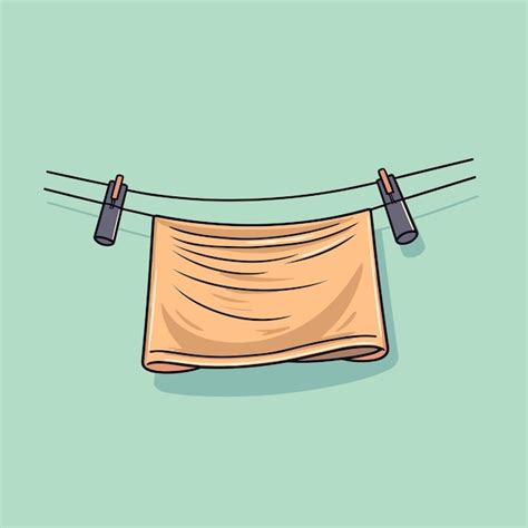 Premium Vector A Brown Towel Hanging On A Clothes Line