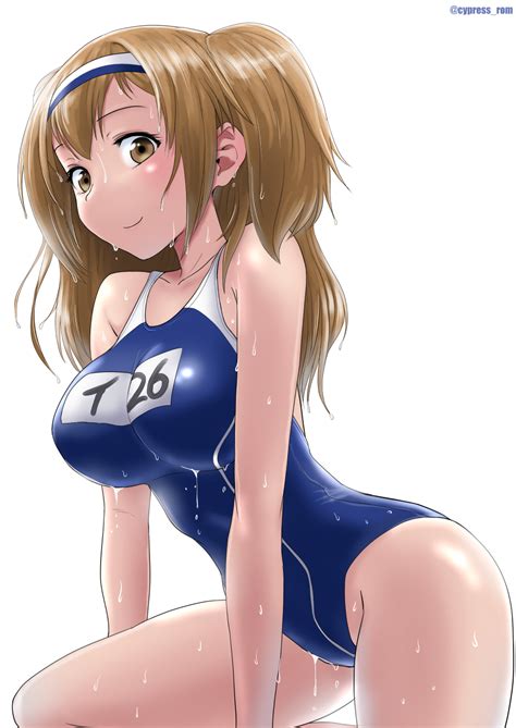 Brunette Solo Wet Body Big Boobs Anime Anime Girls Kantai