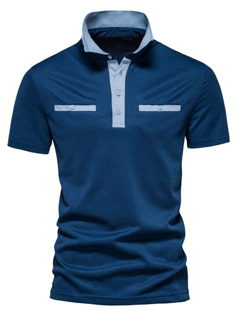 Men Contrast Collar Polo Shirt