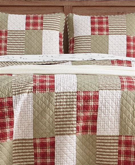 Eddie Bauer Closeout Camano Island Plaid Red Reversible 2 Piece Twin Quilt Set Macys