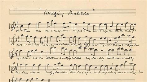 Original Lyrics Of Waltzing Matilda Music By Christina Rutherford Macpherson Words By Banjo