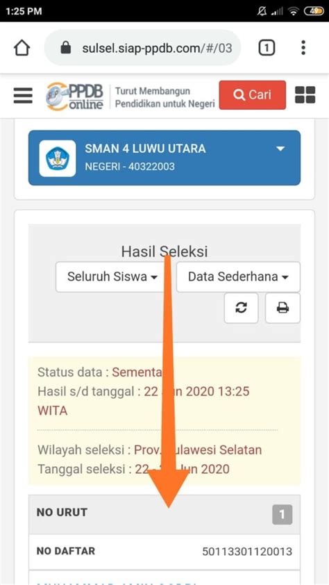 Cek Hasil Seleksi Sementara PPDB 2020 SMAN 4 Luwu Utara Sulawesi Selatan