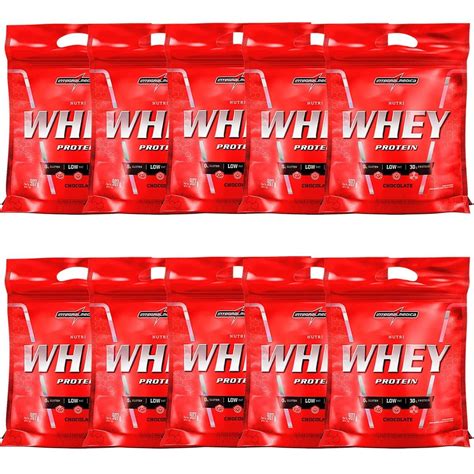 Kit 10 Nutri Whey Protein 907g Refil Chocolate IntegralMédica