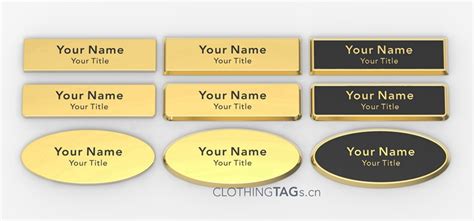 Gold plated name tags | Gold metal name badges | ClothingTAGs.cn