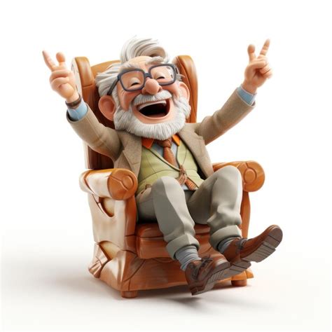 Premium Photo | Old man rocking chair happiness