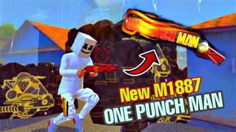 New M1887 One Punch Man Op Skin Gamplay🔥 Best M1887 Skin In Free Fire