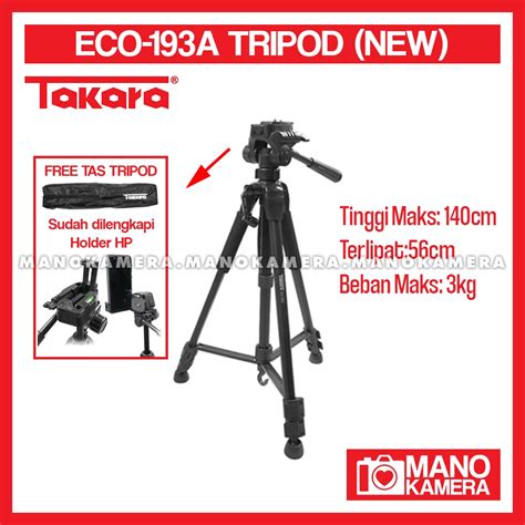 Jual TAKARA ECO 193A Lightweight Tripod For Travel Free Bag ECO 193A