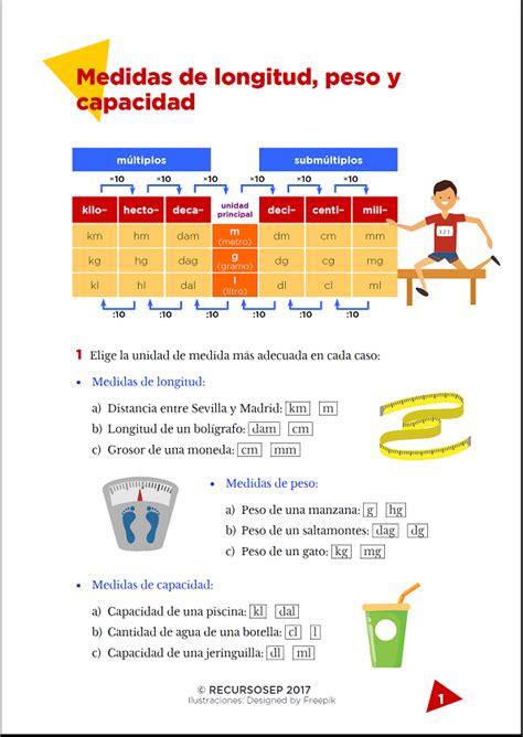 Medidas De Longitud Peso Y Capacidad Cuadernillo De Actividades