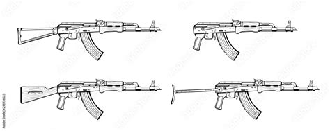 How To Draw Ak 47 Step By Step Gun Drawing Kalashnikov NBKomputer