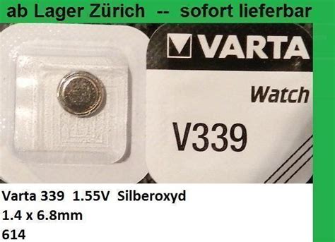 Knopfzellen Varta 339 1 55V Silberoxyd Kaufen Auf Ricardo