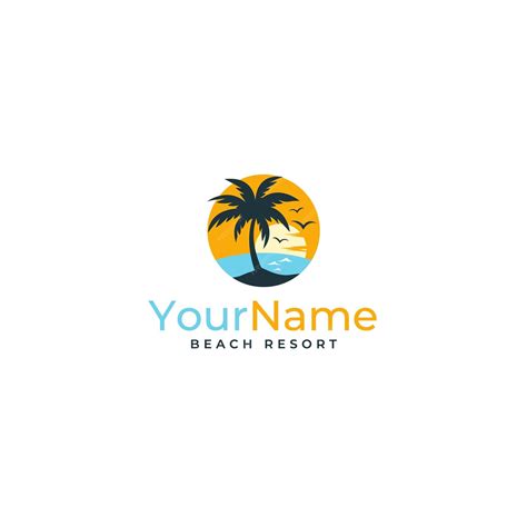 Premium Vector Illustrated Beach Resort Logo Template