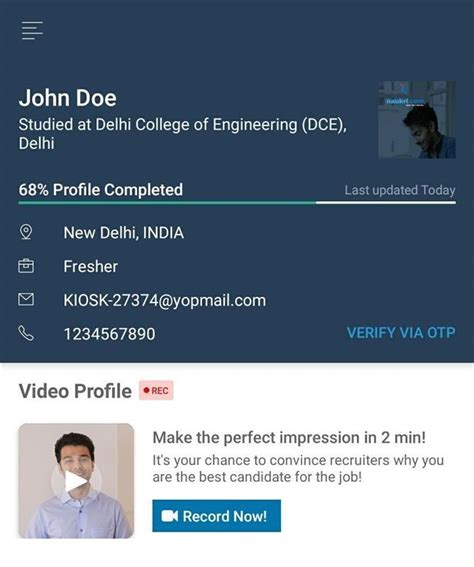 How to Create Video Profile on Naukri App