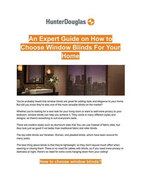 Ppt An Expert Guide On How To Choose Window Blinds For Your Home