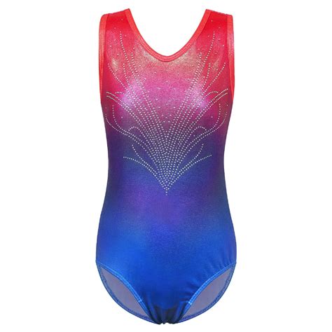 Baohulu Sparkle Diamond Gymnastics Leotards For Girls Gradient Blue