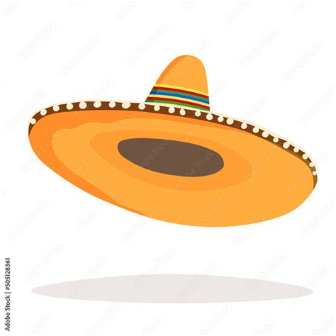 Mexican ethnic sombrero hat isolated element. Vector drawing ...