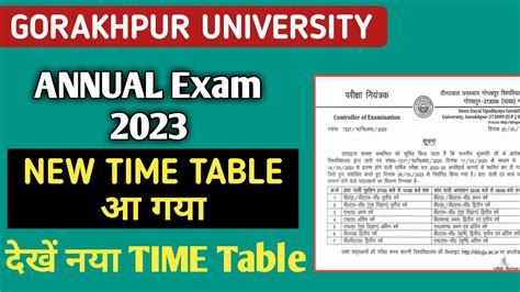 Ddu Annual Exam New Time Table Announced Ddu Annual Exam