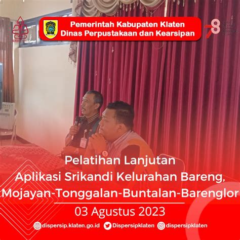 Pelatihan Lanjutan Aplikasi Srikandi Kelurahan Kabupaten Klaten