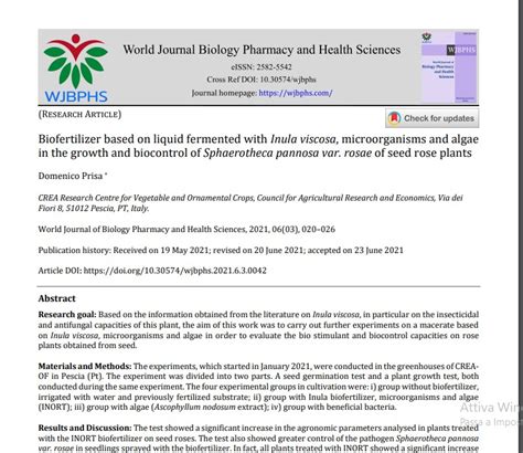 Article Biofertilizer Based On Liquid Fermented With Inula Viscosa