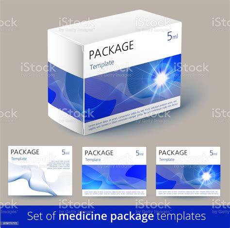 Set Of Medicine Package Design With 3dtemplate Stock Illustration