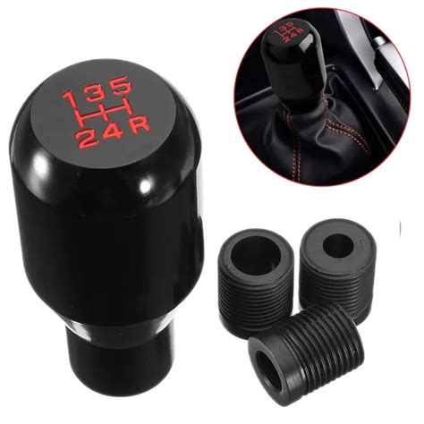 Universal 5 Speed Aluminum Manual Gear Stick Lever Shift Shifter Knob Jdm Black In Gear Shift