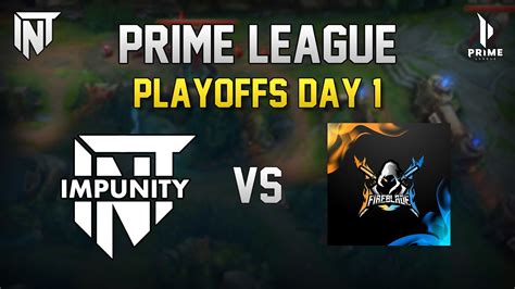 Div Playoffs Day Strauss Prime League Impunity Intsport Vs