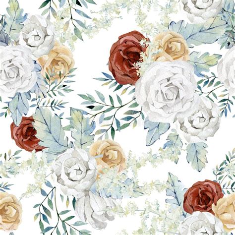 Flower Burgundy White Rose Gold Stock Illustrations Flower