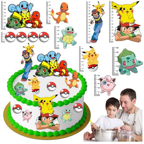 OPŁATEK NA TORT POKEMON PIKACHU WYCIĘTY TOPPER POSTACIE WAFLOWE