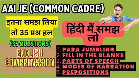 AAI JE COMMON CADRE 2023 Most Important Topic Of English