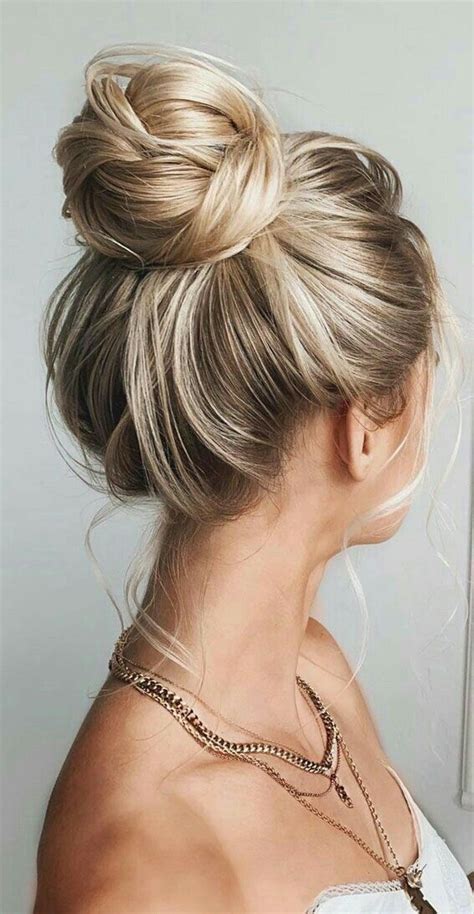 Pin on причёски Hair styles Bun hairstyles Long hair styles