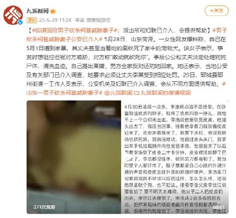 街道回应男子砍杀柯基威胁妻子：派出所和妇联已介入 会提供帮助 含视频 手机新浪网