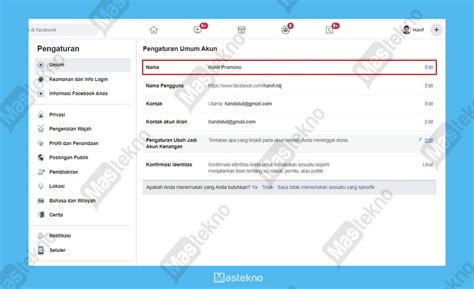 Cara Mengganti Nama Akun Facebook Di Hp Dan Laptop